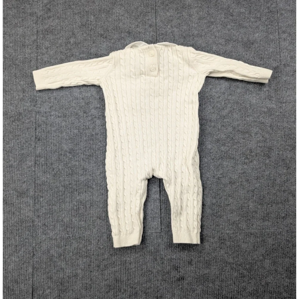 Hope & Henry One Piece Baby Girl 3-6M Cable Knit Jumper Organic Cotton Timeless